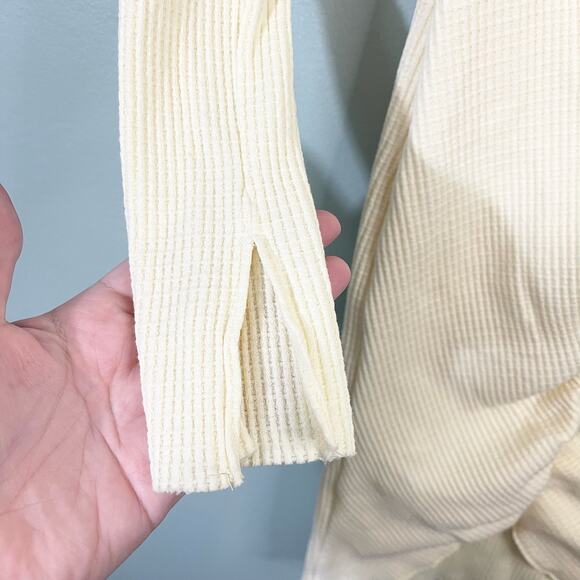 Staple & Hue Women's Cream Ruched Long Sleeve Knit Bodycon Mini Dress Small NWT - Picture 8 of 9